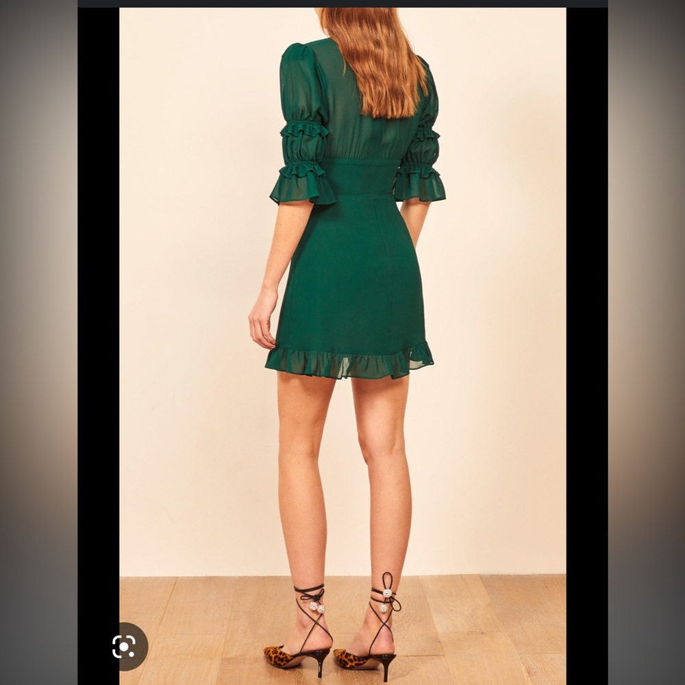 NWT Reformation Laurelei Emerald Mini Dress - Picture 4 of 13